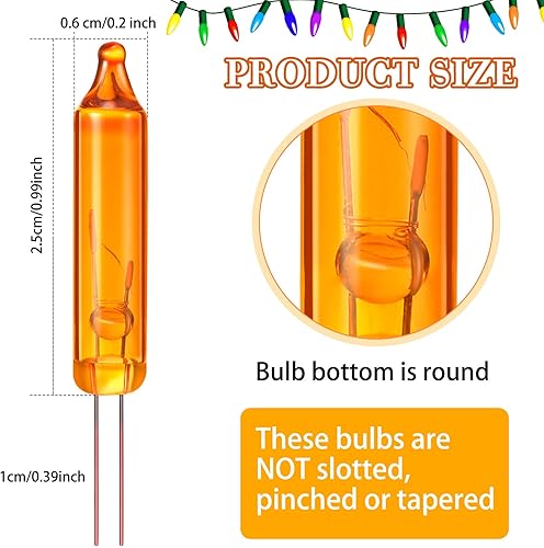 Miniatura 2 de Mudder 500 bombillas de repuesto de Navidad de 2.5 V para cadena de luces, mini luces incandescentes para árbol de Navidad, para interiores y