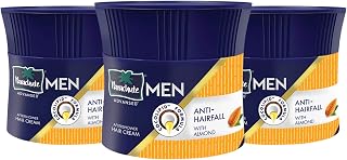 Parachute Advansed Anti-Hairfall Hair Cream for Men with Almond & Coconut | Non-Sticky, Strengthens Hair, Smooth & Shiny | 3.3oz Pack of 3