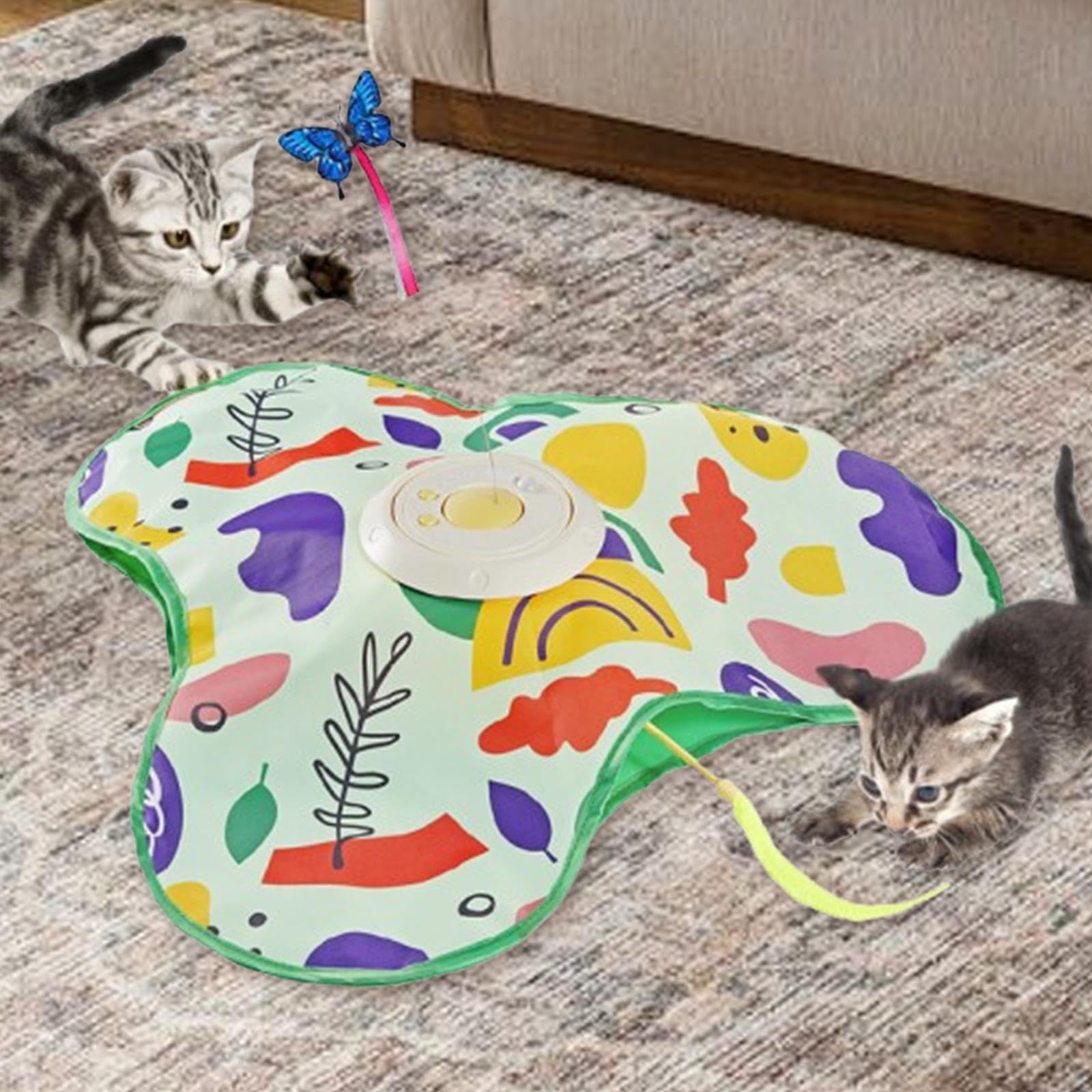 Juguetes Interactivos para Gatos, Escondite Automático, Suministros para Mascotas, Entretenimiento de Juego Propio, Juguetes, Ratones Ch, Verde