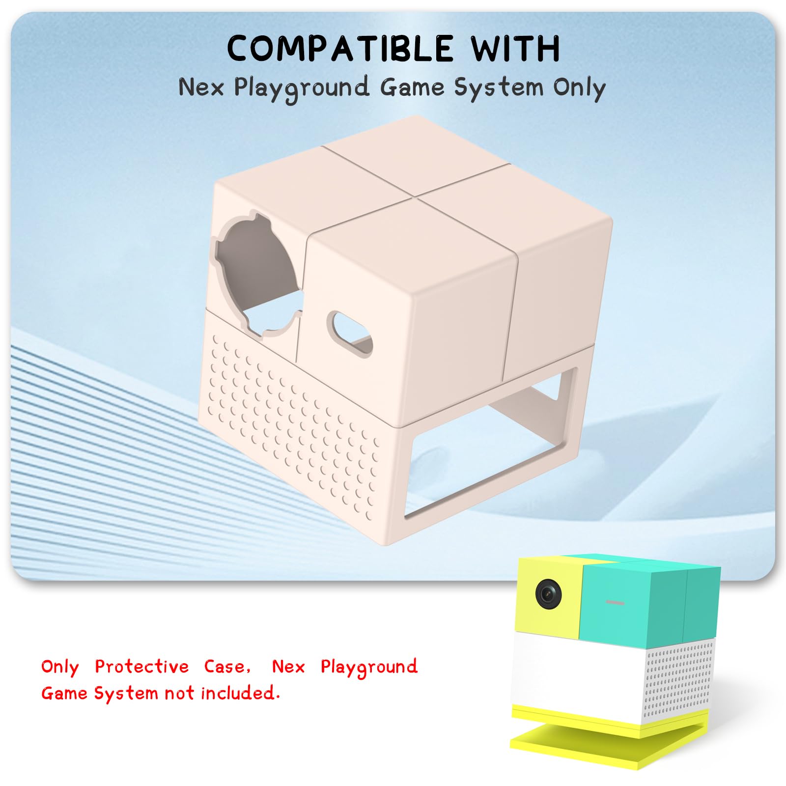 Wacanc Silicone Case Cover for Nex Playground Game System, Anti Slip, Anti Scratch, Shockproof, Off White