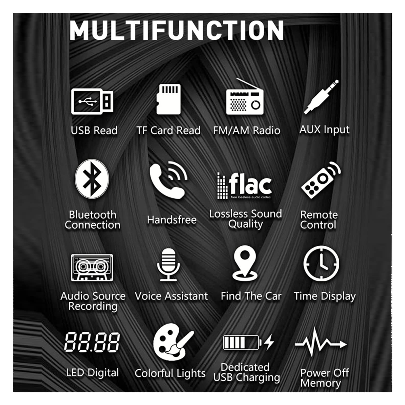 Car Radio Digital Bluetooth Handsfree Car Mp3 Player Stereo 60Wx4 Fm Audio Kit USB/SD 3. 5mm Aux Input Support Bluetooth Finder Przenośny(BT Finder Radio)
