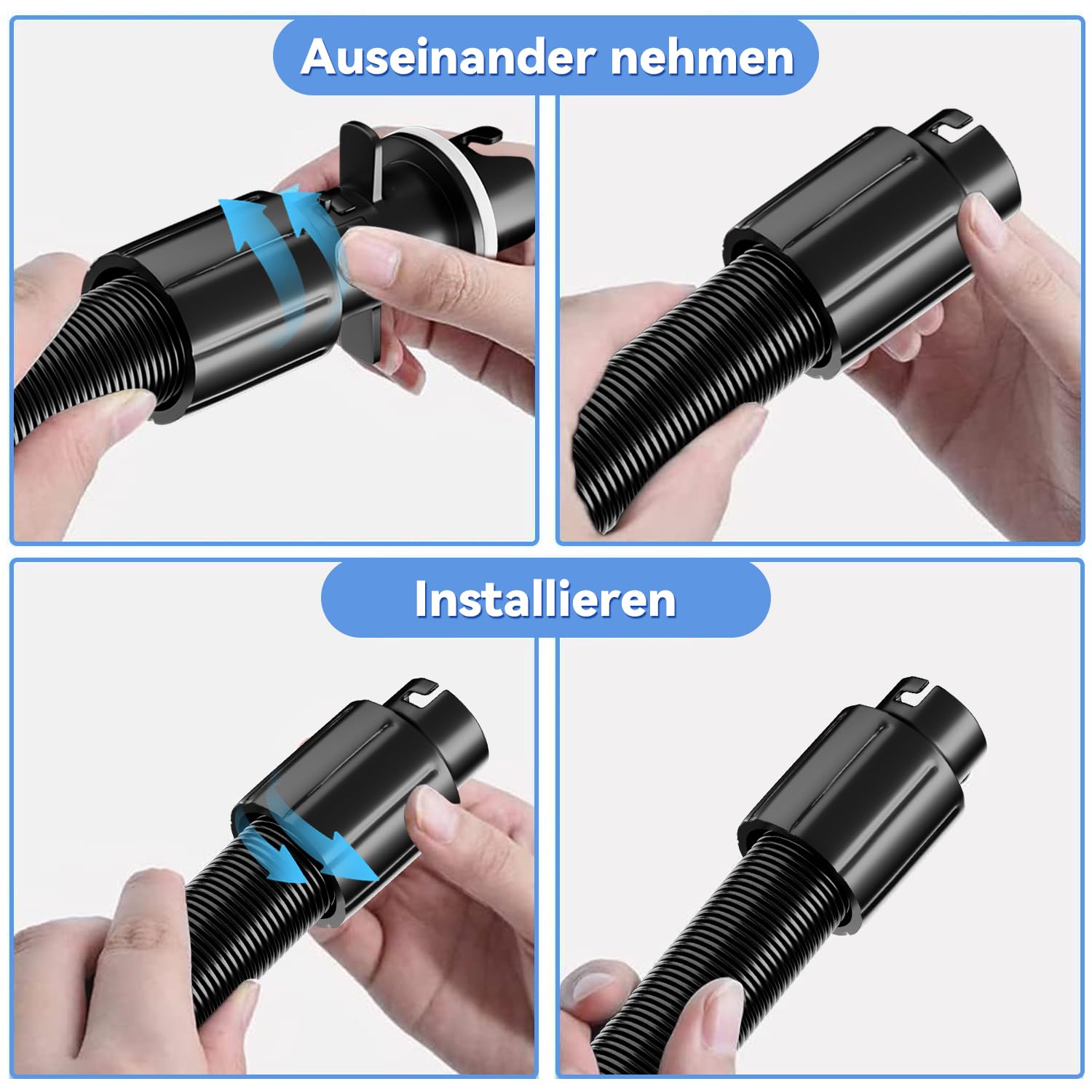 DOBESTS Elektrische Luftpumpe, Elektrische Pumpe mit 4 Düsen für Aufblasbare Air Track Matte, Luftmatratze, Schwimmringe, Flöße, Wasserbetten, Boote, Kinderbecken, SUP Board, Yoga-Bälle usw