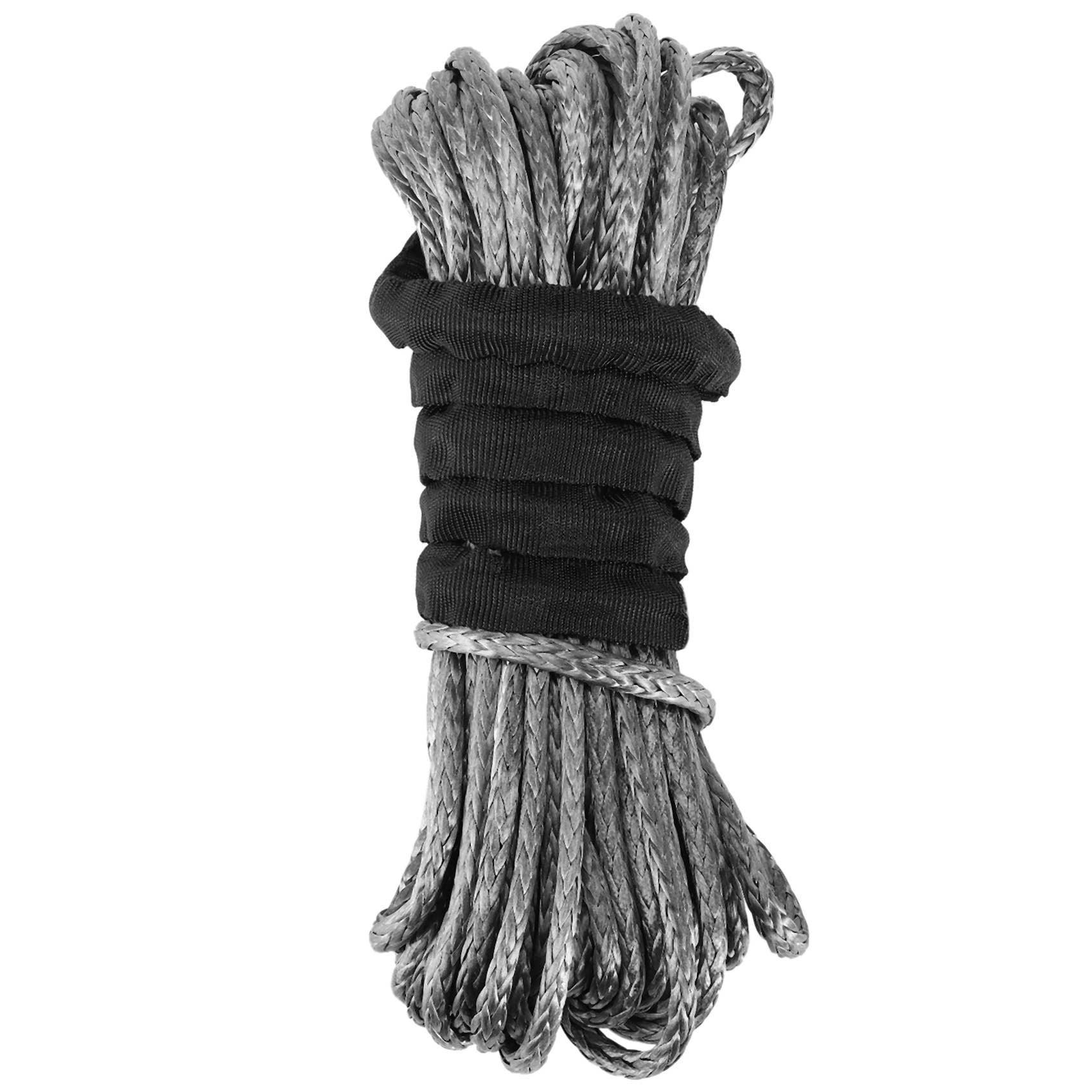 PRATYAHARA Corde de Câble de Ligne de Treuil SynthéTique de 3/16 Po X 50 Po 7700LBs avec Manchon de Protection pour UTV (Gris)