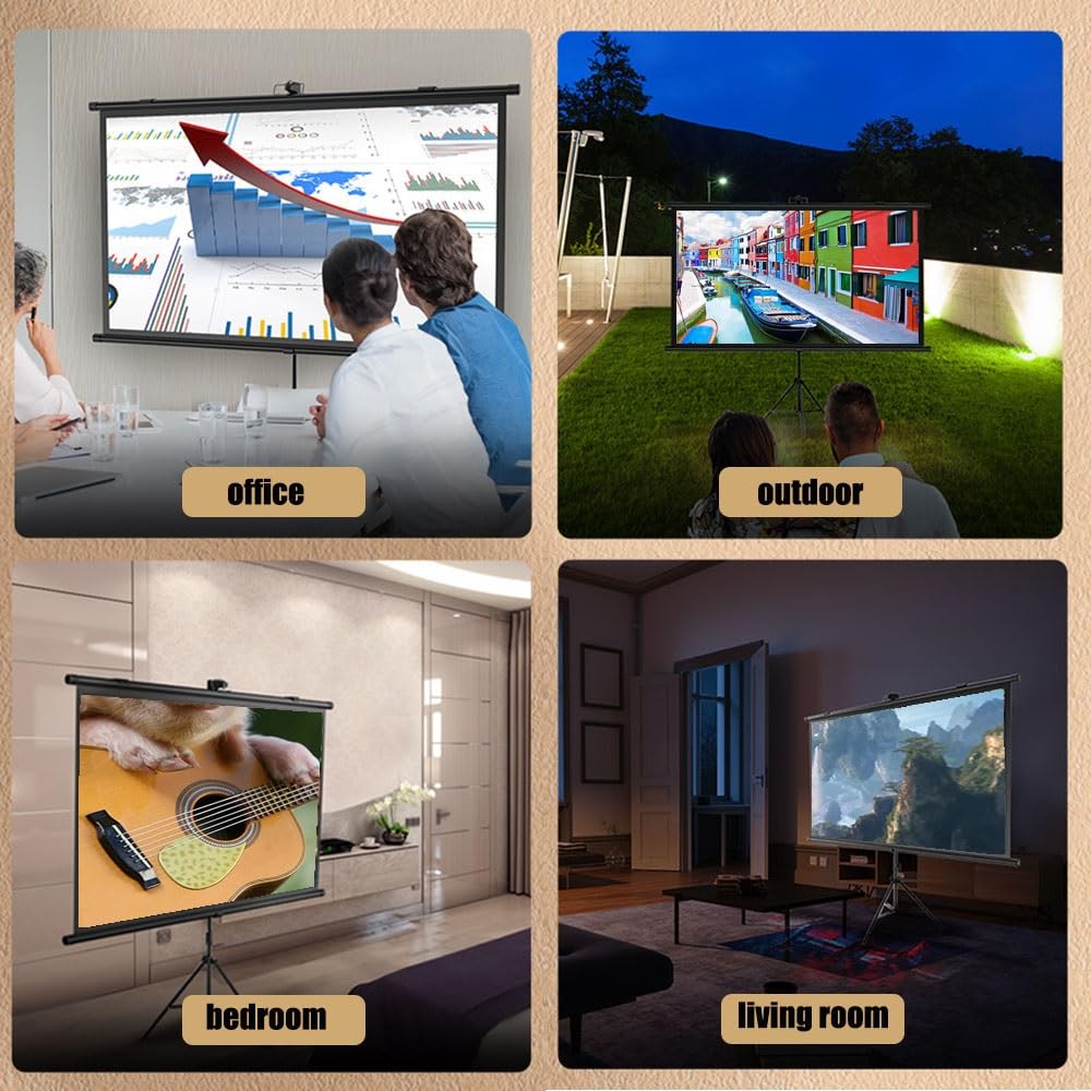 Schermo di proiezione 60 Pollici formato 4:3/ 16:9, telo proiettore con piedistallo treppiede per videoproiettore Full HD 3D 4K, Home cinema theater ufficio Schermo Proiettore ( Size : 60" (16:9) )