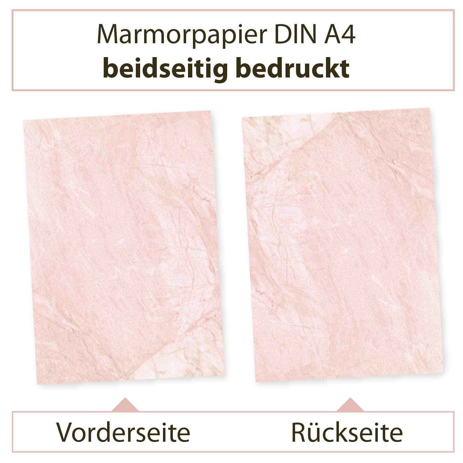 Briefpapier Pergament Rot (500 Blatt) BEIDSEITIGES Strukturpapier, Briefbogen DIN A4 fein marmoriert für Briefe, Urkunden, Speisekarten