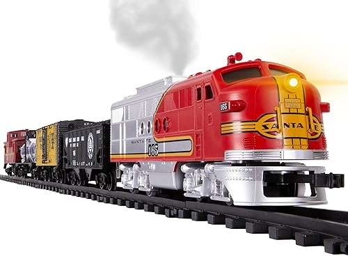 Miniatura 6 de Lionel Santa Fe Freight Battery O Gauge Juego de tren de juguete con control remoto, locomotora, vagones de tren y pista con sonidos auténticos de