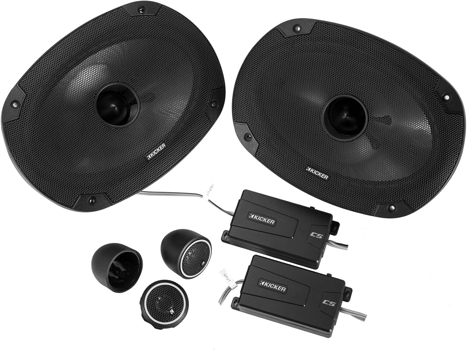 Audiosavings Bundle: Kicker 46CSS694 6x9 900w Car Audio Component Speakers Bundle with Rockville dB25 2800 Watt RMS 2 Ch. Amplifier & Rockville RMWK4 4 AWG Marine Amplifier (3 Items)