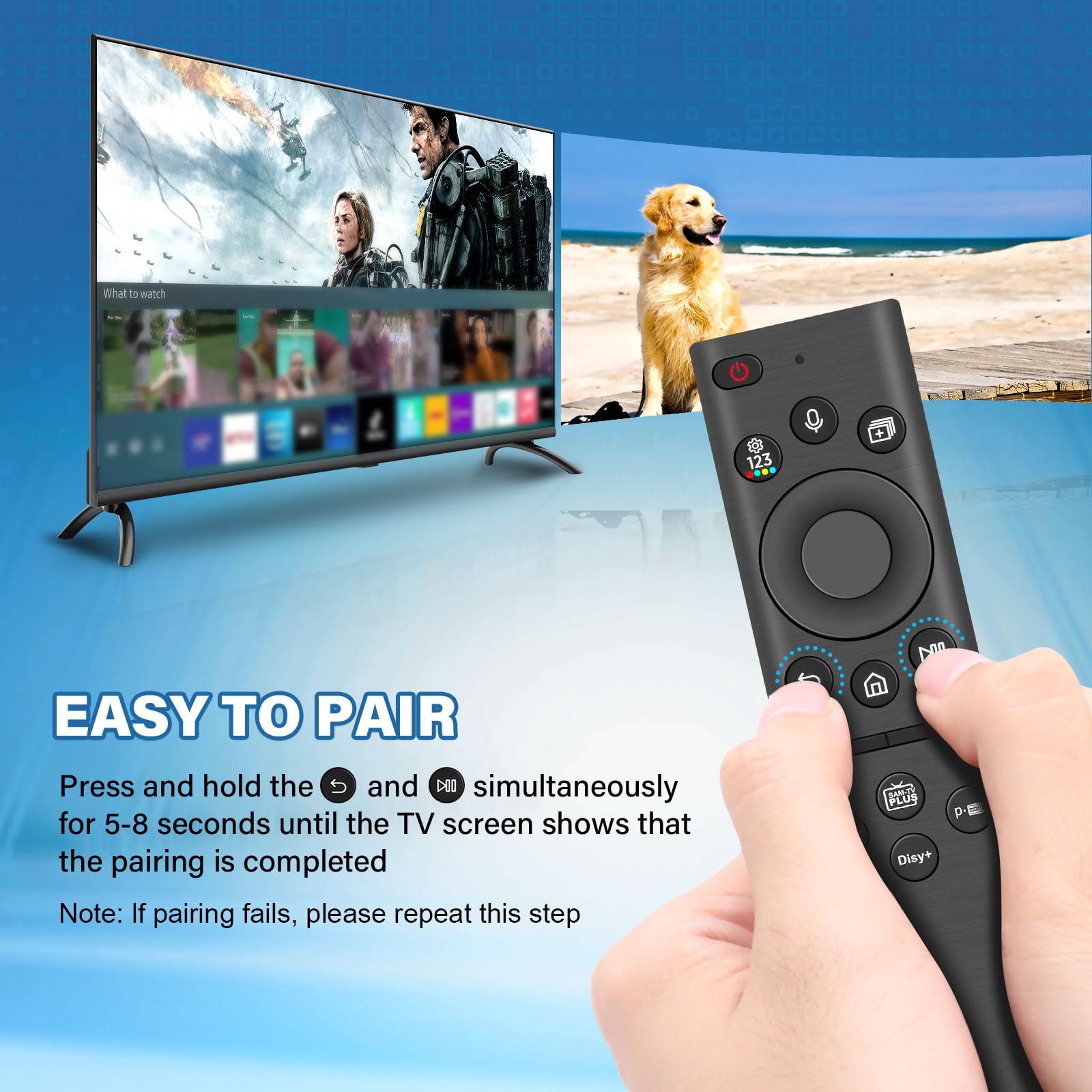 Télécommande de Remplacement pour Samsung,BN59-01385A Solar Charging Télécommande vocale pour Samsung Smart TV,Universel Les télécommandes de télévision Compatible avec Sam-Sung 2021-2023