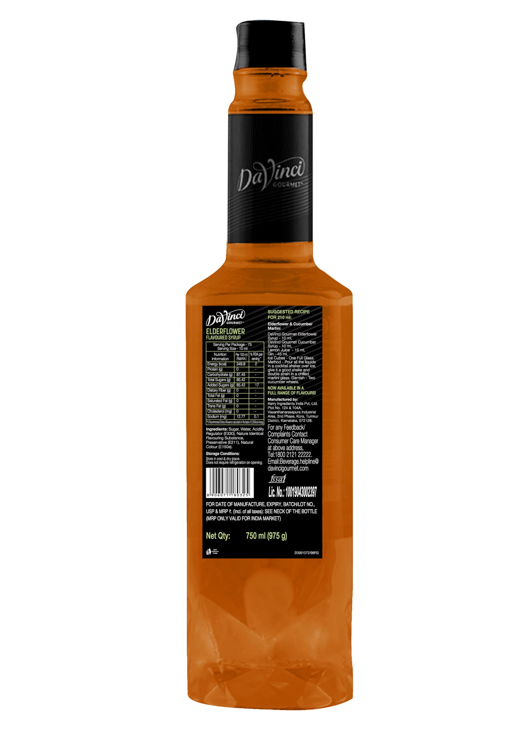 DaVinci Gourmet Elderflower Flavoured Syrup 750 ML : Amazon.in