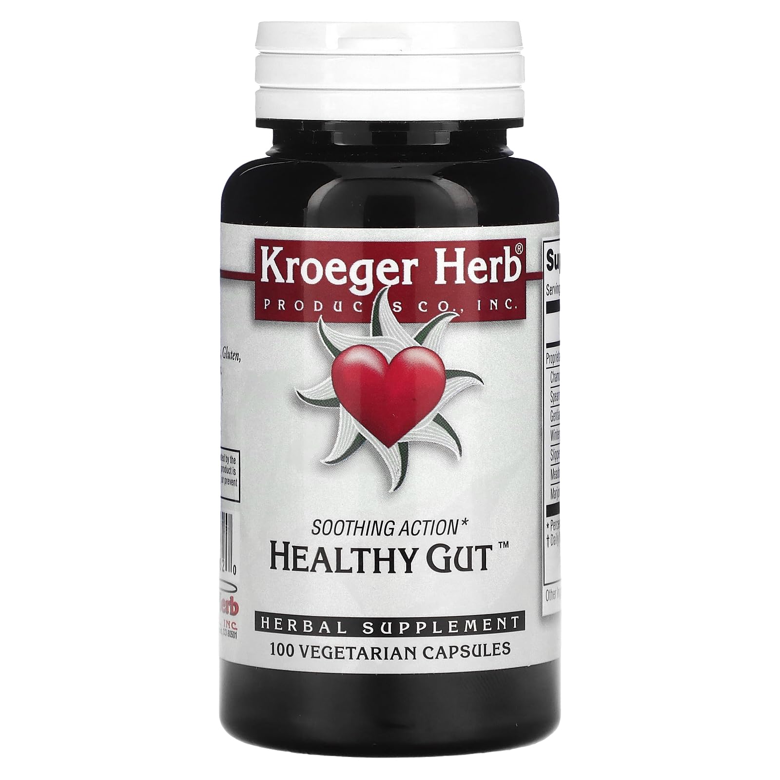 Kroeger Herb Healthy Gut Vegetarian Capsules, 100 Count