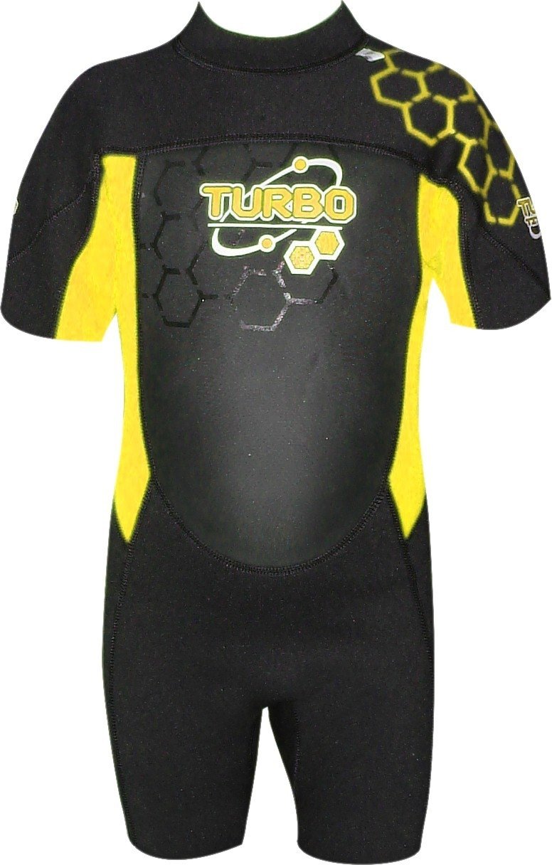 TWF Kids Turbo Shortie Wetsuit - Yellow, 14-15 Years