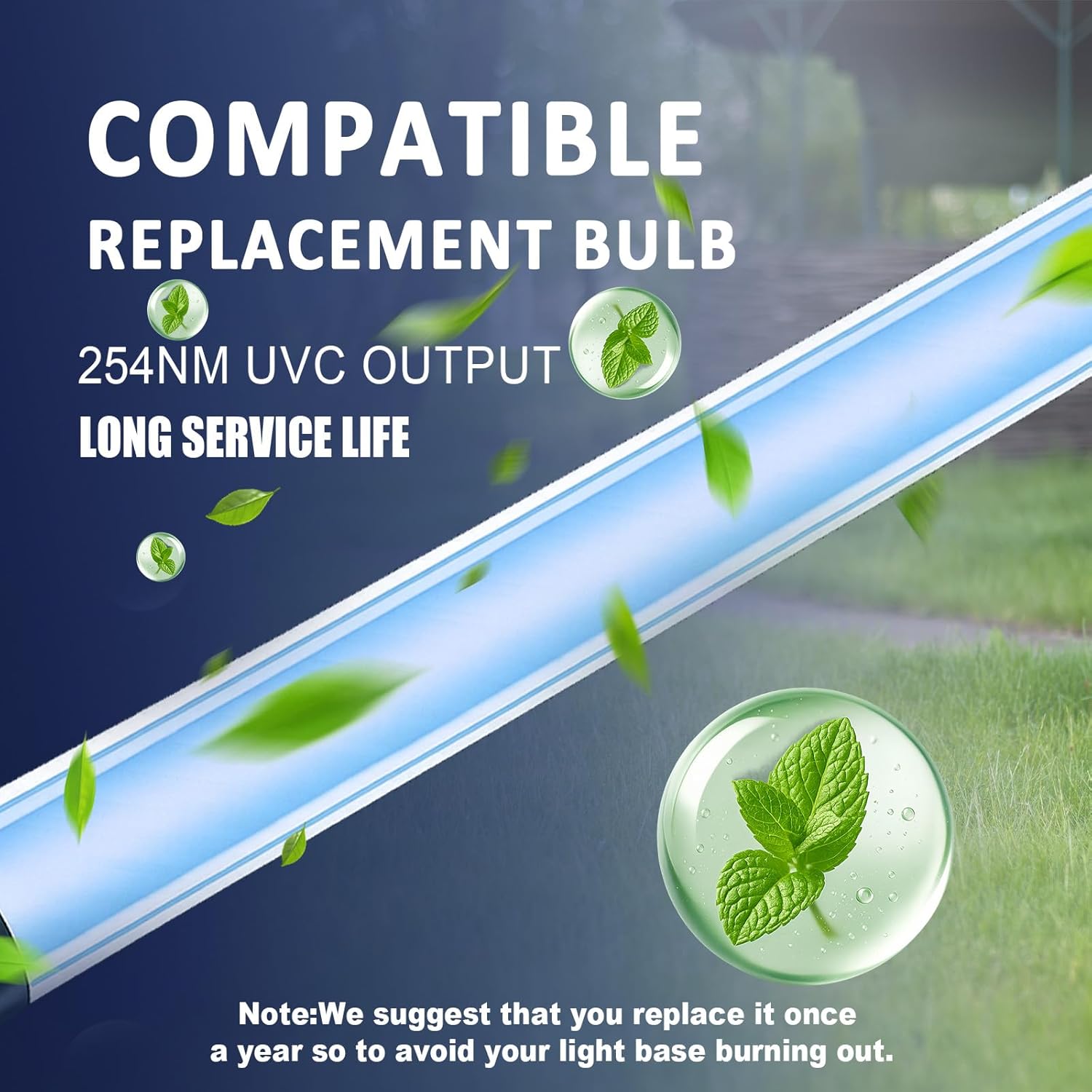 TUVL-215 15 Inch UVC Replacement Bulb 17W 254nm Quartz UV C Lamp Compatible with TUVL-200-E TUVL-200-P TUVL-215-P L81-109 Fresh Aire Blue Tube AHU Series 1 APCO MAG15 HVAC UV Light Bulb 1 Pack
