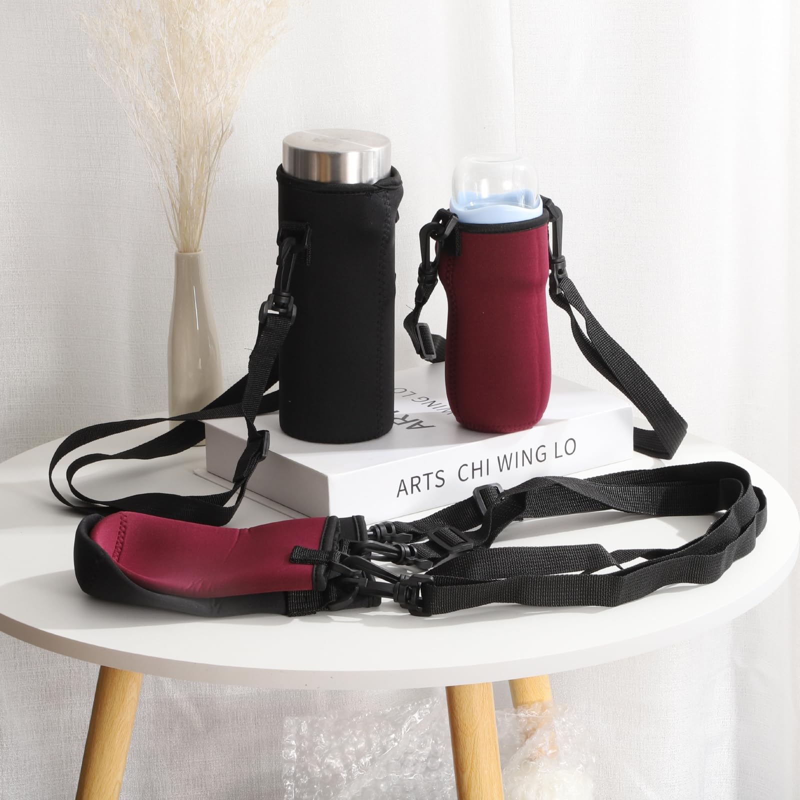 Uxcell 2-Pack Neoprene Water Bottle Sleeves – 18.5 Oz Insulated Carrier With Handle (Black) - View #8