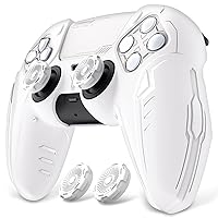 Vista 13 de PlayVital Silicone Skin Set for PS5 Controller - Charging Dock Compatible, Full Protection Case with Futuristic CyberMech Design, Soft Cover with 2