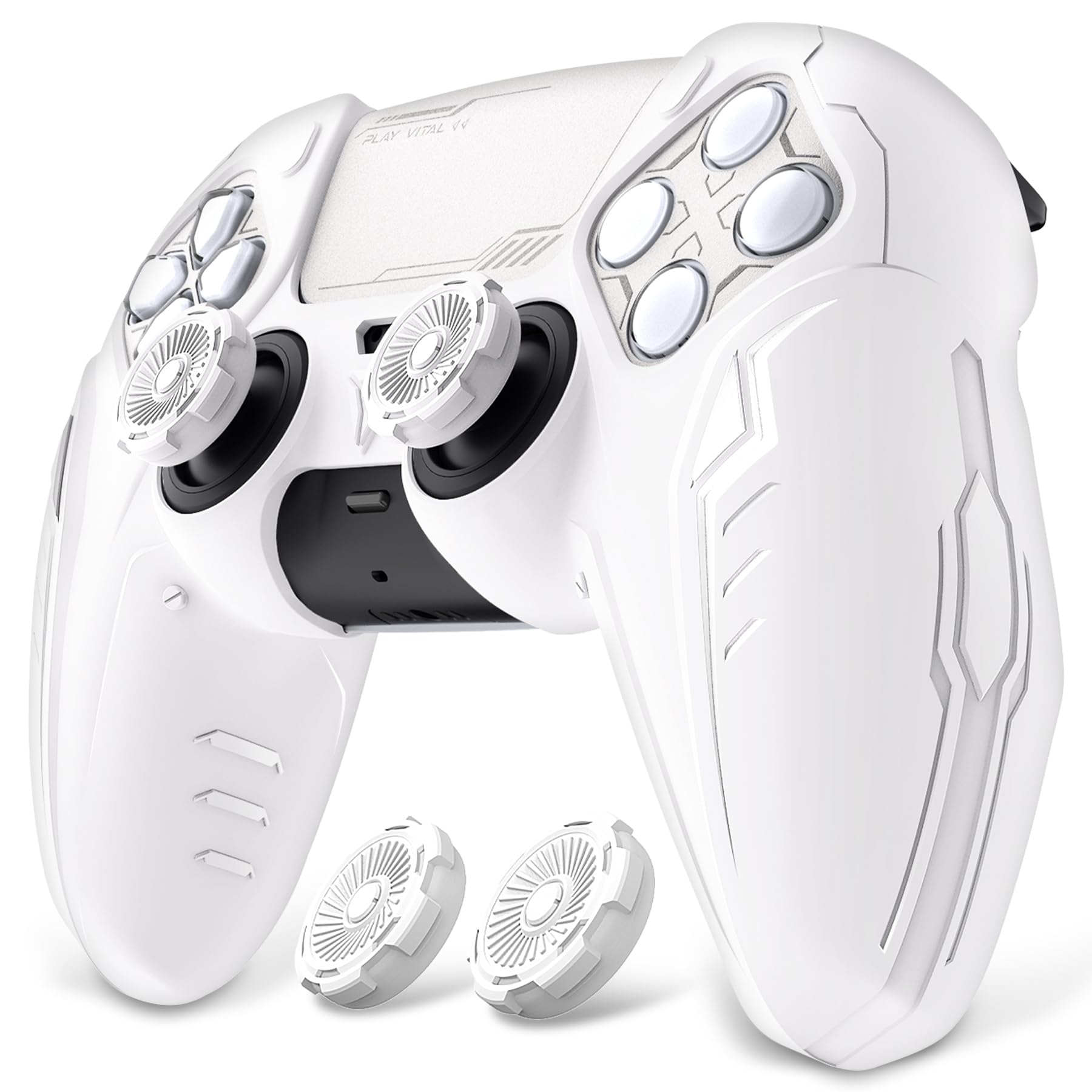 PlayVital ps5コントローラー対応用グリップカバー、ps5対応用プレミ…