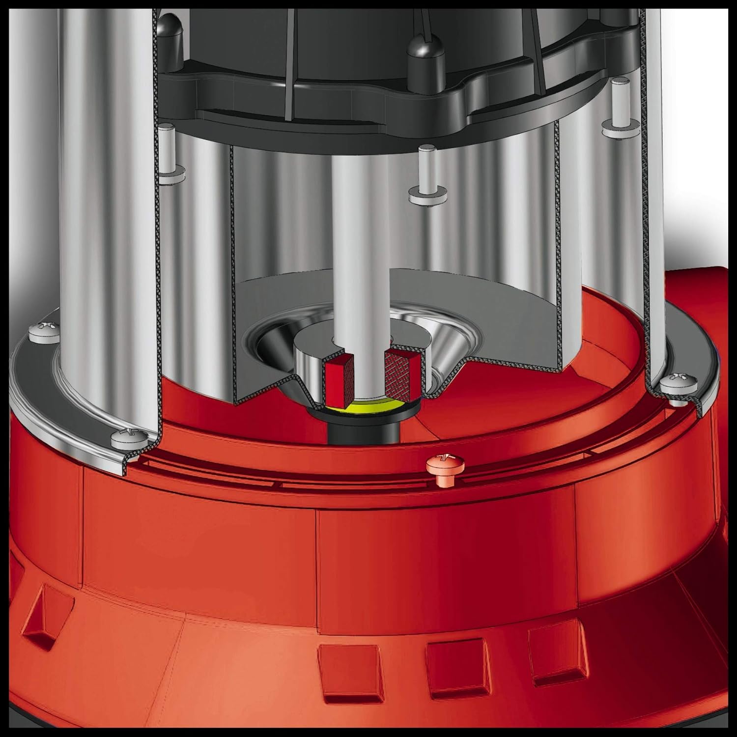 Diagram showing the double mechanical seal