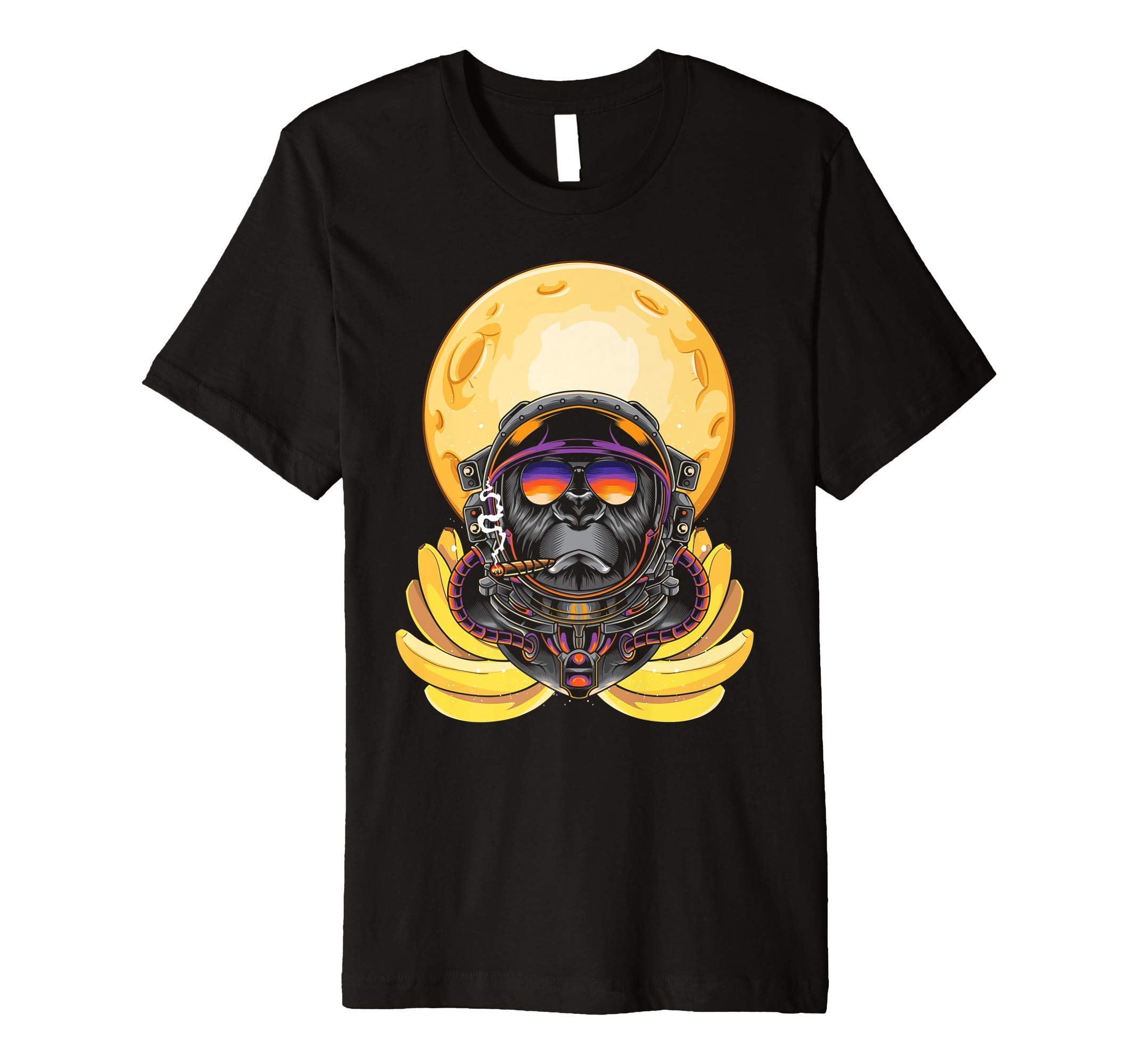 Moon Banana Space Science Smoking Monkey Ape Astronaut Premium T-Shirt