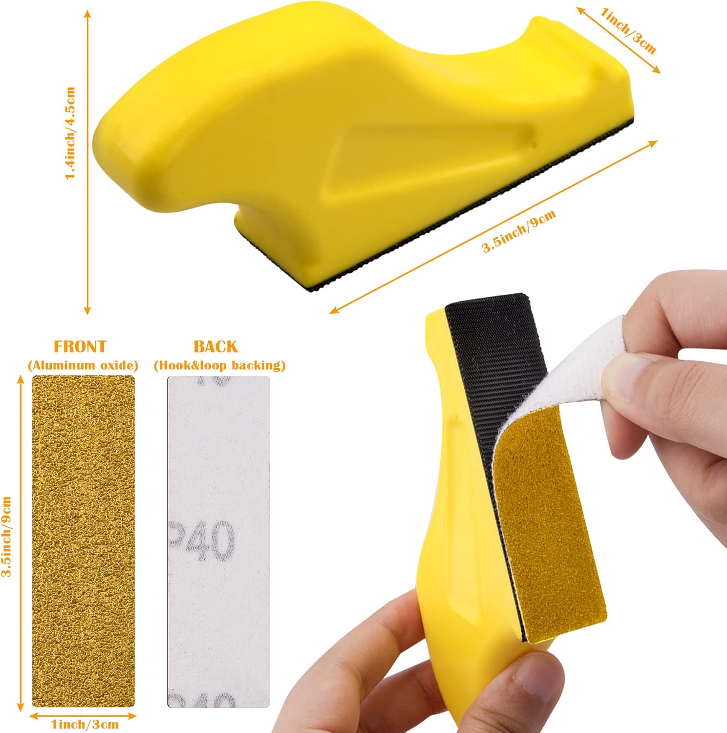 AUSTOR Micro Sander Kit with 100 Pcs Sandpaper 3.5 x 1 Inch Hook and Loop Sanding Strips Assorted 40/60/80/120/180/240/320/400/600/800 Grit Micro Sander Paper Sheets for Small Handmade Polish Works - - 