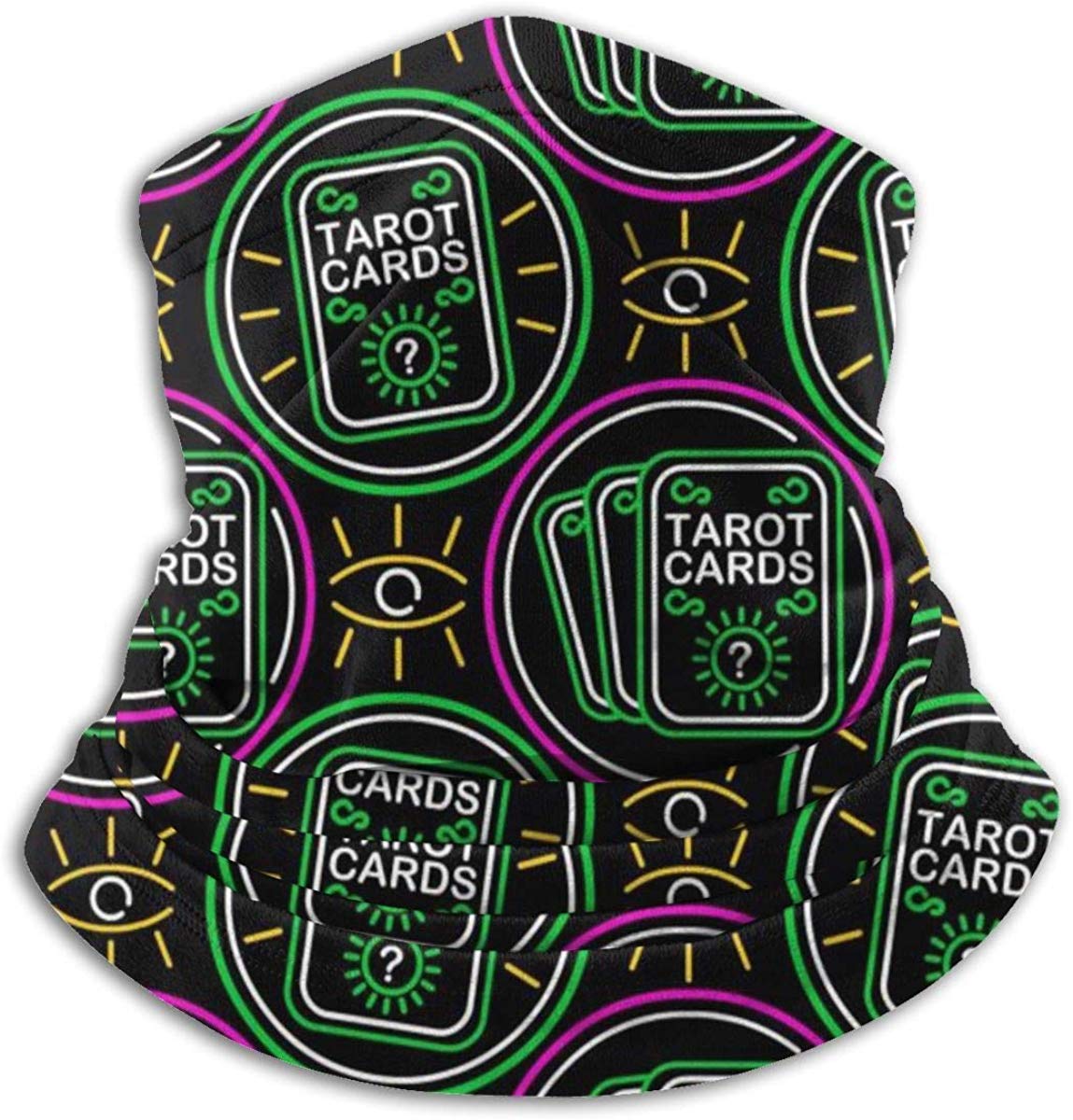 Fleece Neck Warmer Gaiter Neon Tarot Soft Microfiber Headwear Face Scarf Mask For Winter Cold Weather & Keep Warm For Mens Womens