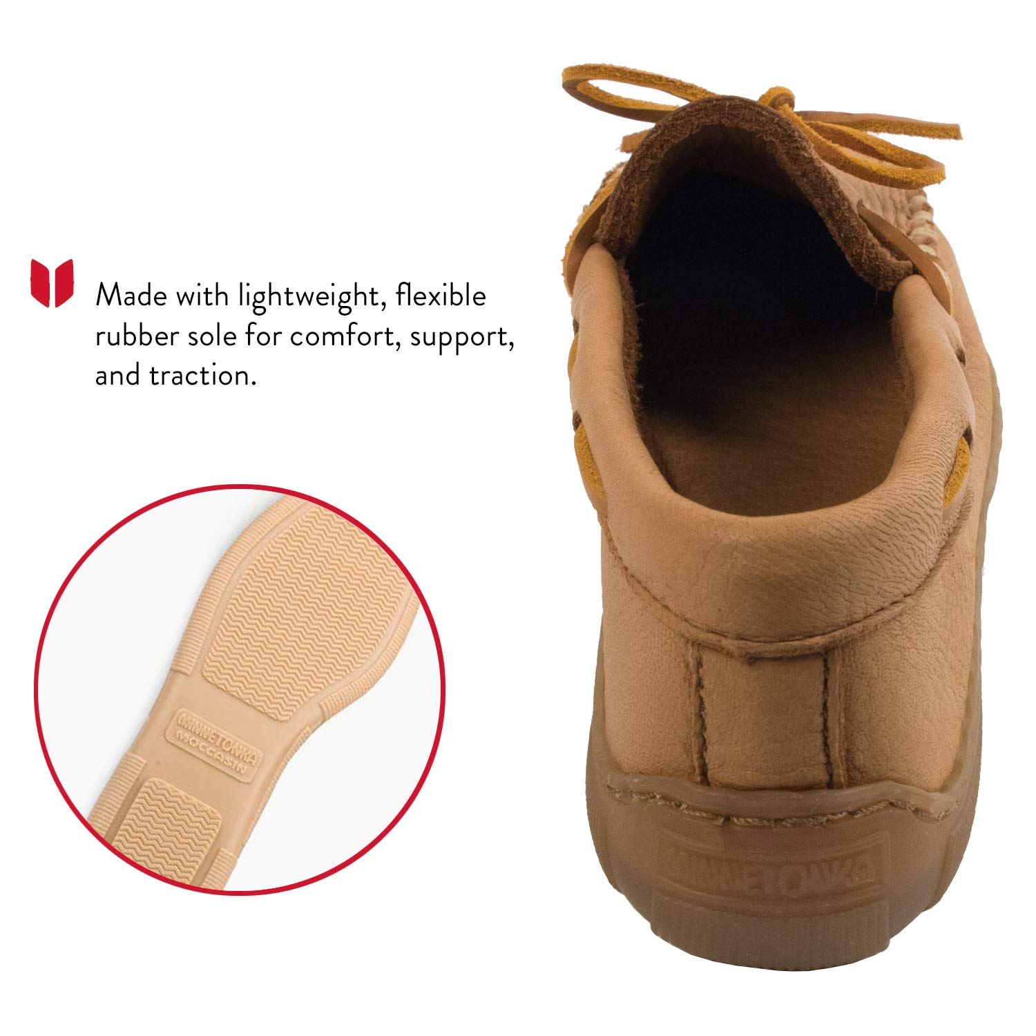 Minnetonka Moosehide Classic 490 - Mocasines de Cuero para Mujer