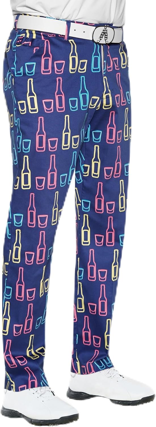 Pantaloni Da Golf Royal & Awesome Uomo - 97% Cotone, 3% Elastan, Comodi, Con Apri Bottiglie In Omaggio - Foto 12