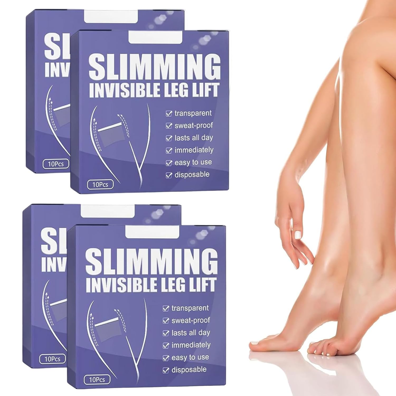 Thigh Lifting Tape, Anti Chafing Stick for Thighs, Thigh Pad for Women and Men, All-Day Sweatproof Support, Skin Firming and Shaping Solution (Transparent-40pcs)