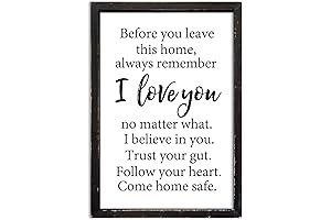 Before You Leave This Home Sign Wall Art | Wood Framed Sign