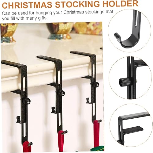 Miniatura 6 de DRESSOOS Gancho para guirnalda de Navidad para colgar calcetines de Navidad para chimenea, ganchos de metal, colgadores de calcetines para manto,