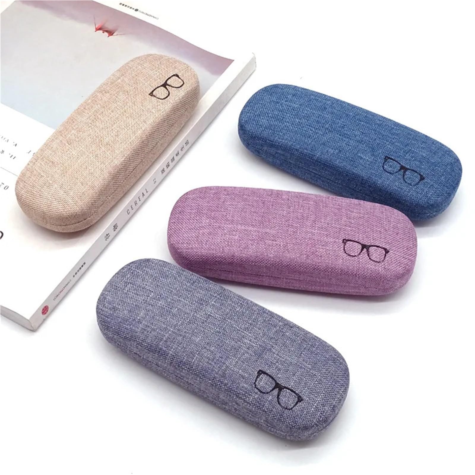 Étui rigide en lin for lunettes de vue, protection optimale for hommes et femmes (lunettes soleil vue)