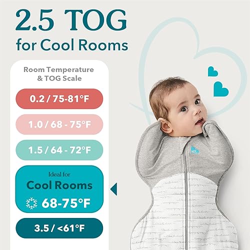 Miniatura 4 de Love to Dream Swaddle UP - Sombreros cálidos 2.5 TOG, sombreros blancos felices, mediano, 13-19 libras, drásticamente mejor sueño, permite que el