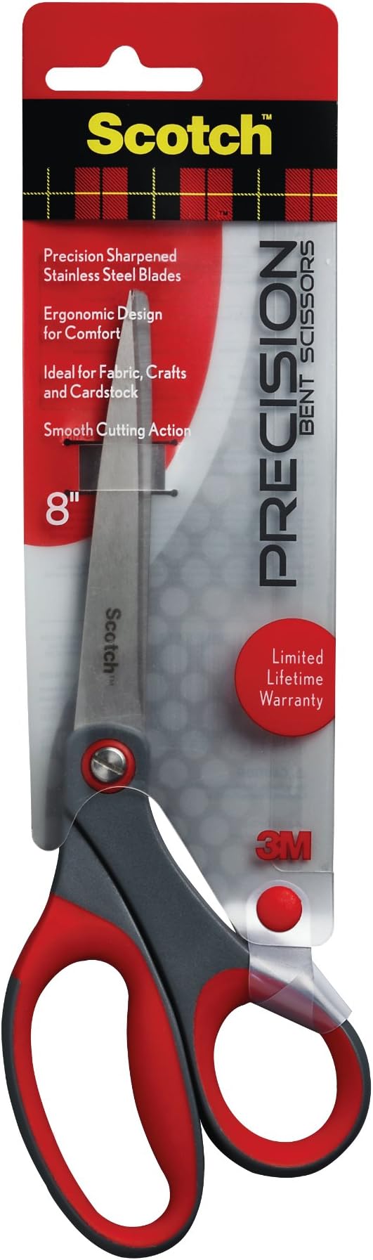 Scotch Precision Bent 8 Inch Scissor, 6 Pack (1448B)