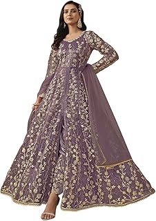 SHAFNUFAB PAKISTANI SUIT AND ANARKALI SUIT Women's Net/Lace PAKISTANI SUIT SET WITH Anarkali Gown With Dupatta And Plazzo ...