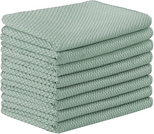 Puomue Paquete de 8 paños de limpieza de vidrio de microfibra, 12 x 16 pulgadas, toallas de vidrio sin pelusa para limpiar ventanas, gafas, espejos