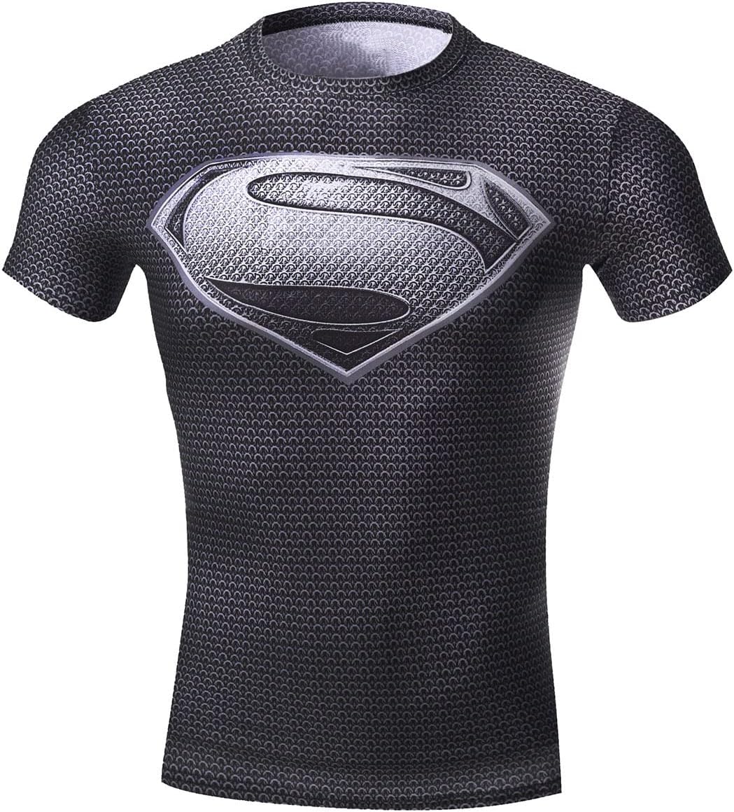 Red PlumeMen Compression Tights Sports T-Shirt,Digital Printing Fitness Shirt