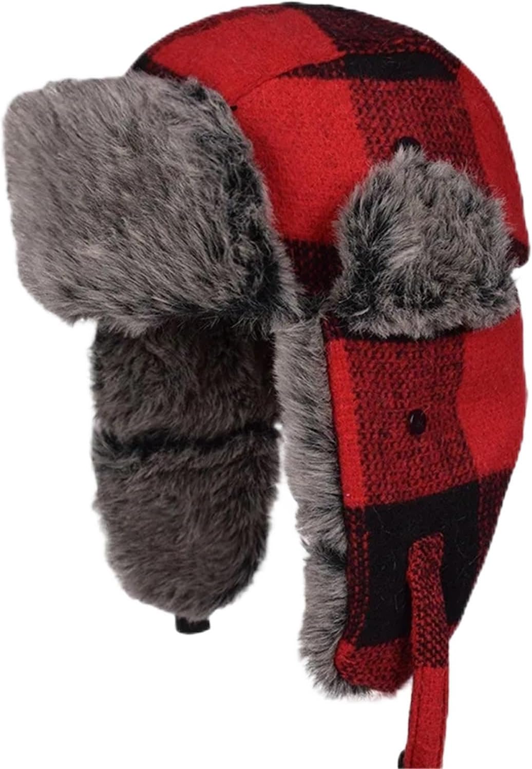 Trapper Hat Winter Plaid Russian Hats Warm Thick Ski Male Female Outdoor Earflap Trapper for Women Men