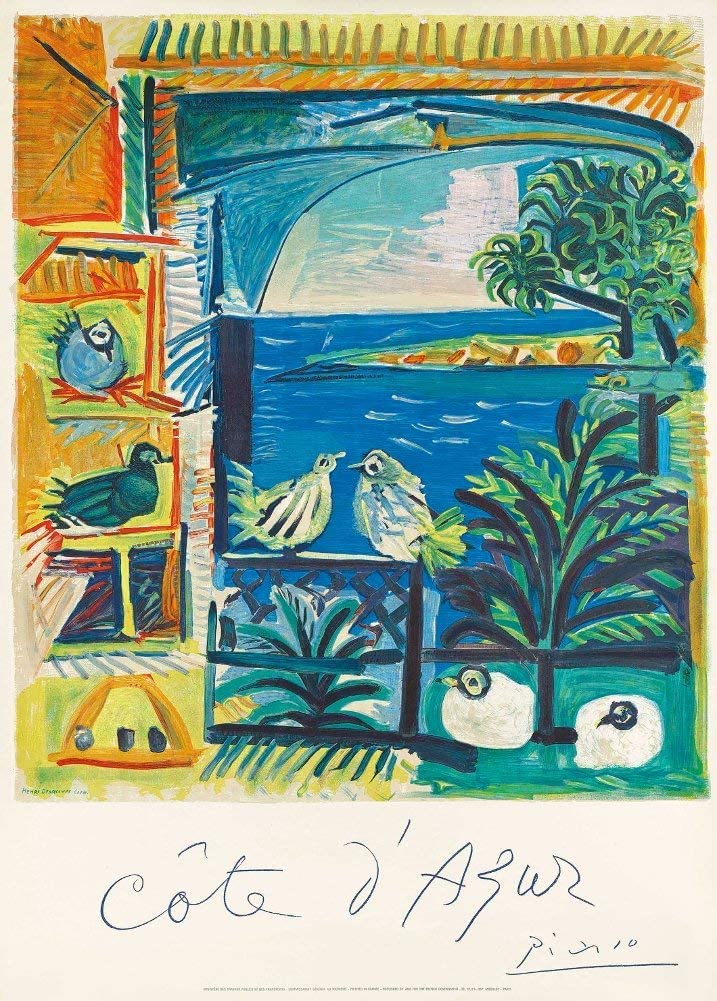 Vintage Travel France 'Cote D'Azur', Picasso, Reproduction A4/A3 Vintage Art Deco Travel Poster (A4)