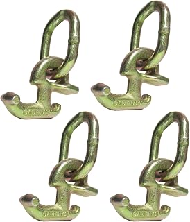 Mini R Hook Towing 4,700 lbs WLL Grade 70 Premium - Pack of Four - Welded Link | Professional Quality | HD