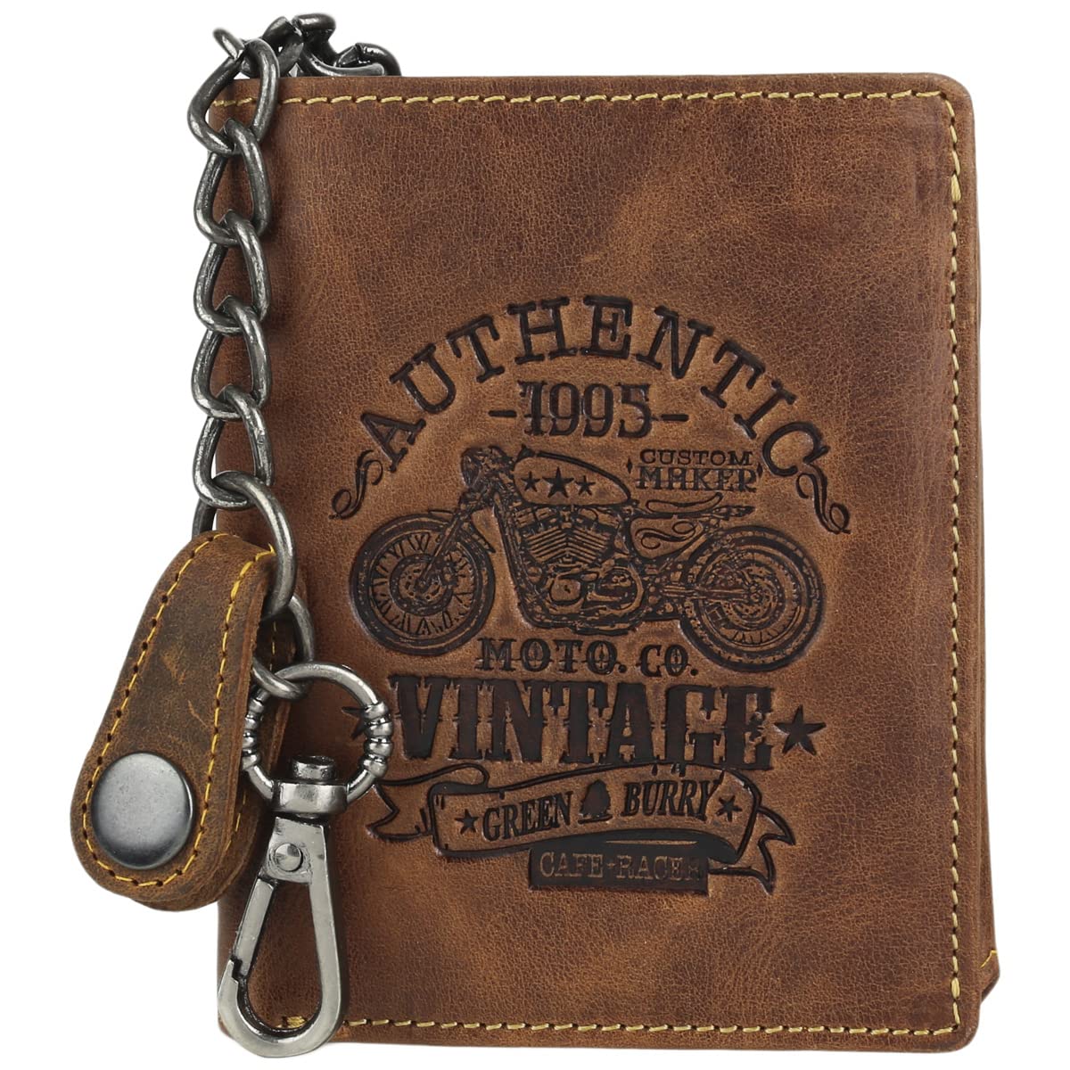 Greenburry Portafoglio Vintage Cafe Racer RFID in pelle 9,5 cm