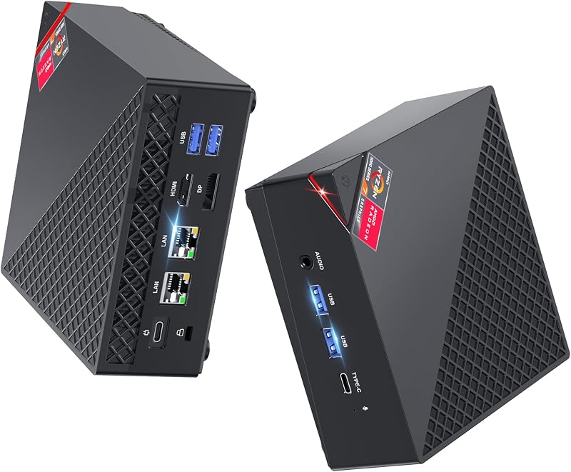 ACEMAGICIAN AM06PRO Mini PC, AMD Ryzen 7 7730U (8C/16T, Fino a 4.5GHz), Mini Computer 16GB DDR4/512GB M.2 SSD,AMD Radeon Vega 8 2000MHz, Dual Ethernet/WIFI 6/Type-C/per Ufficio