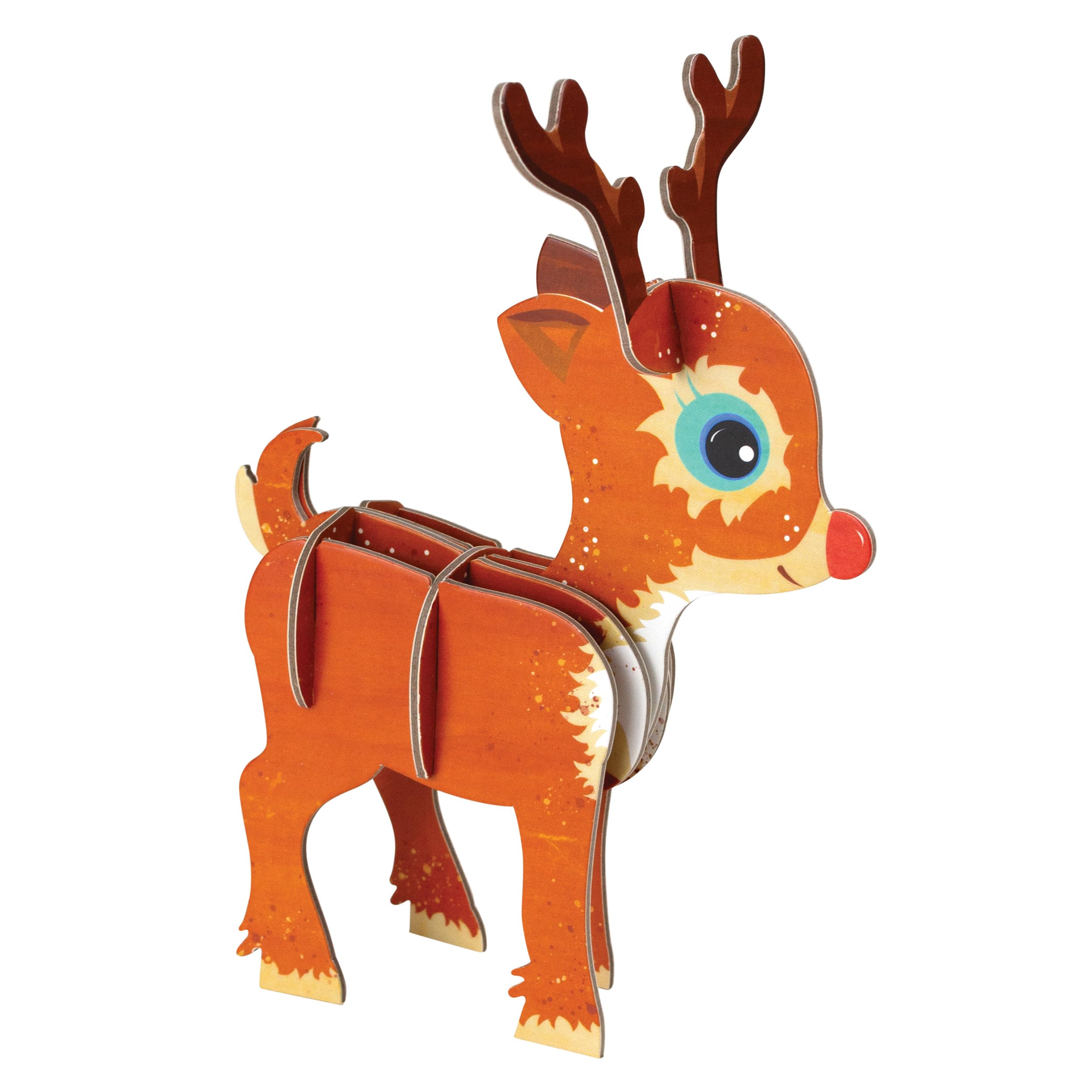 Build Your Own Girls Blue Reindeer - Ideal Stocking Filler - Cardboard Craft Toy - Ages 4+