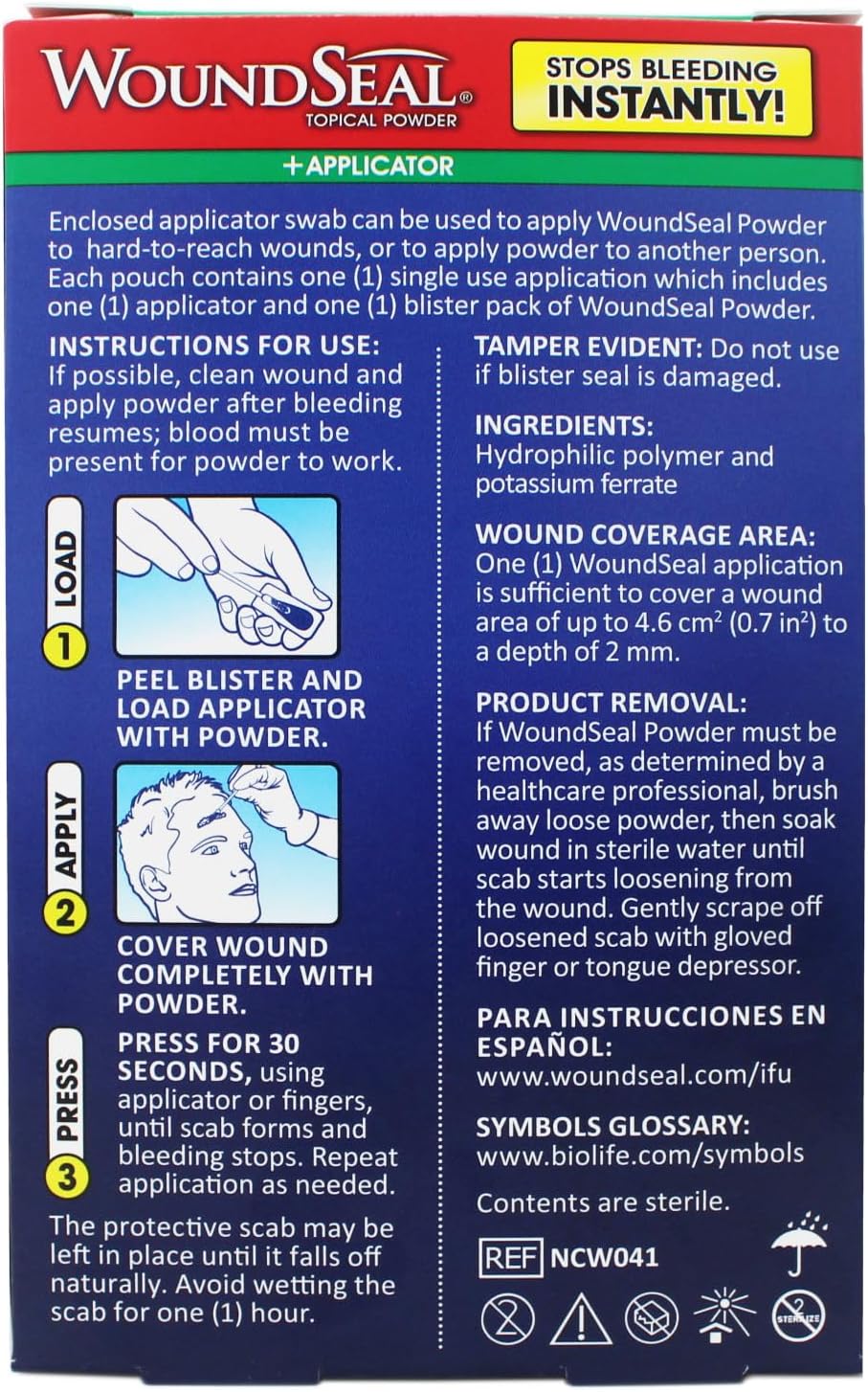WoundSeal Powder for Nosebleeds + Applicator, 4 Each (Pack of 3)