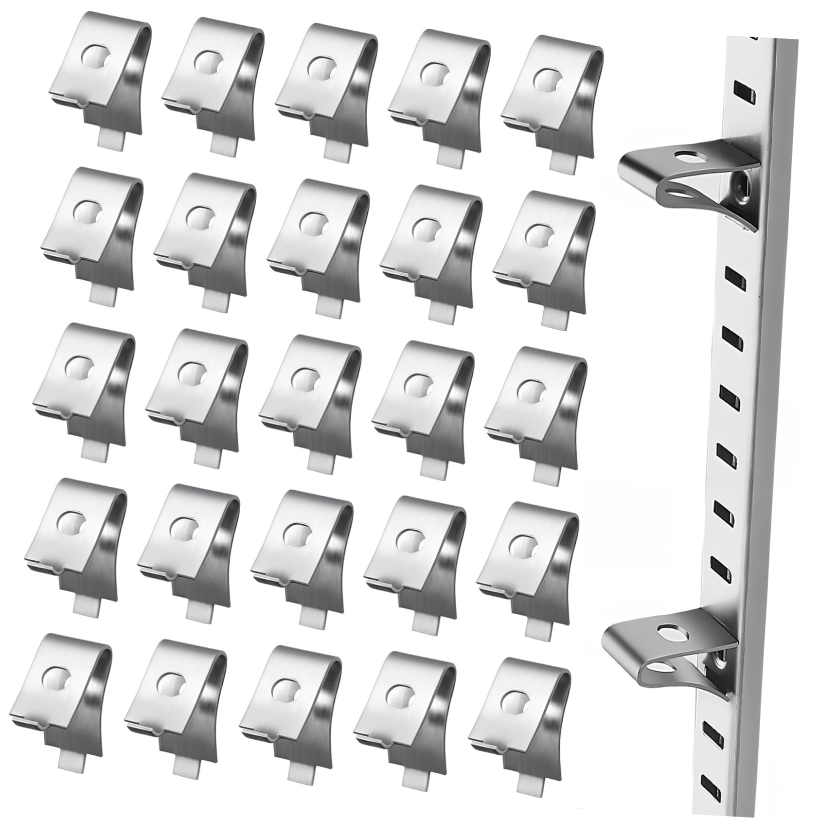 Mipcase clips d'étagère en acier inoxydable 50 pièces pour un support polyvalent durable