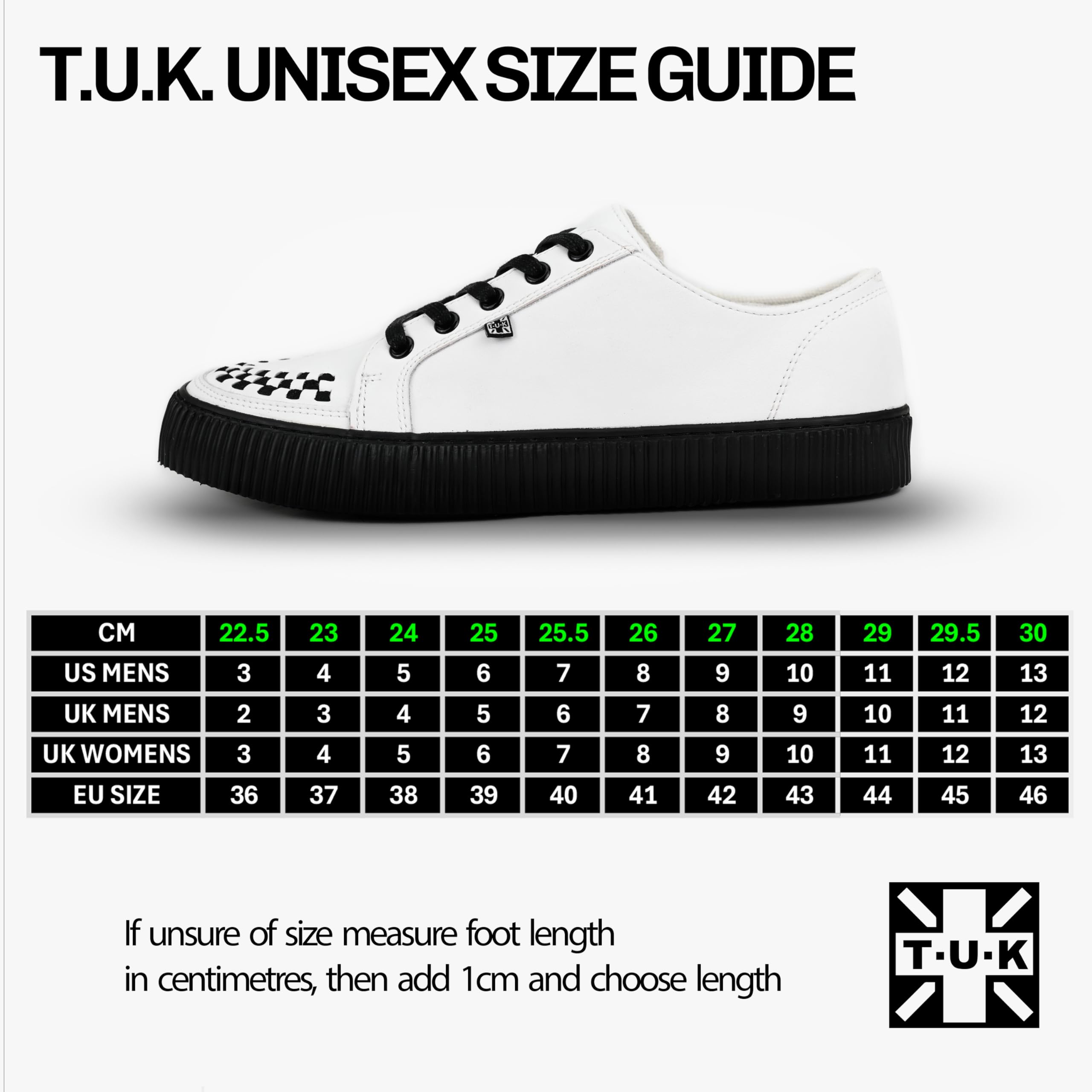 T.U.K. Ribbed Sole Sneaker - Modeschuhe für Männer und Frauen - Skate, Punk, Rock und Gothic Style aus Leder, Wildleder und Canvas