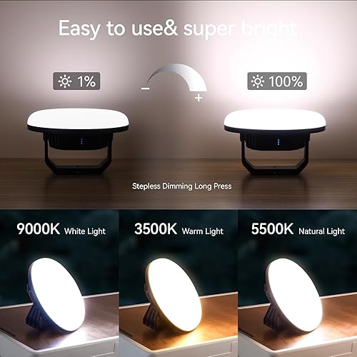 Miniatura 4 de VAVOFO Linterna LED de camping de 42 W, recargable, 4000 lúmenes, 180 LED con 3 modos de iluminación, luz portátil de tienda de campaña de 10,000