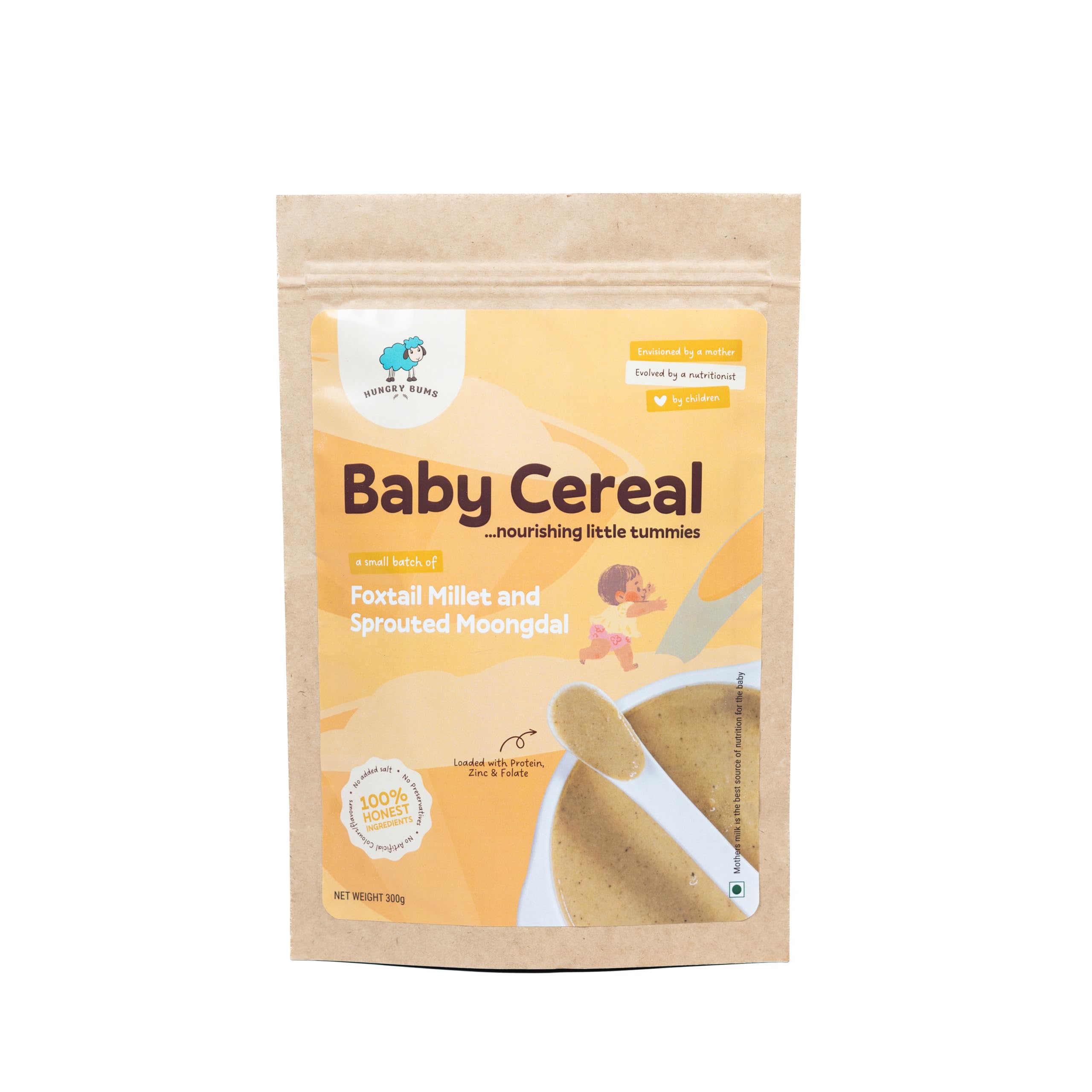 Hungry Bums Foxtail millet & Sprouted Moongdal - 300gm | Baby Cereal Mix | Millet based I Loaded with Protein, Folate & Zinc | Calcium rich | Gluten Free | No added Salt & Flavour | No Preservatives (B0CYLN24XL) Amazon Price History, Amazon Price Tracker