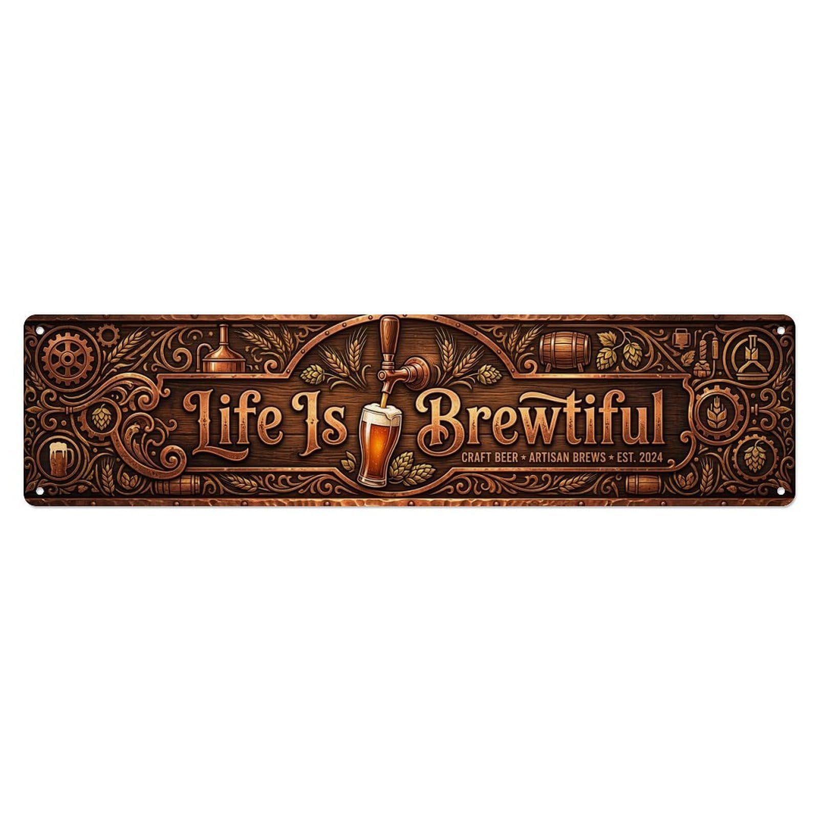 Craft Artisan Brewery Beverage Metal Tin Sign Plaque Wall Decor for Cafe, Club Bar, Office, Home Garden Metal Poster 4x16Inch
