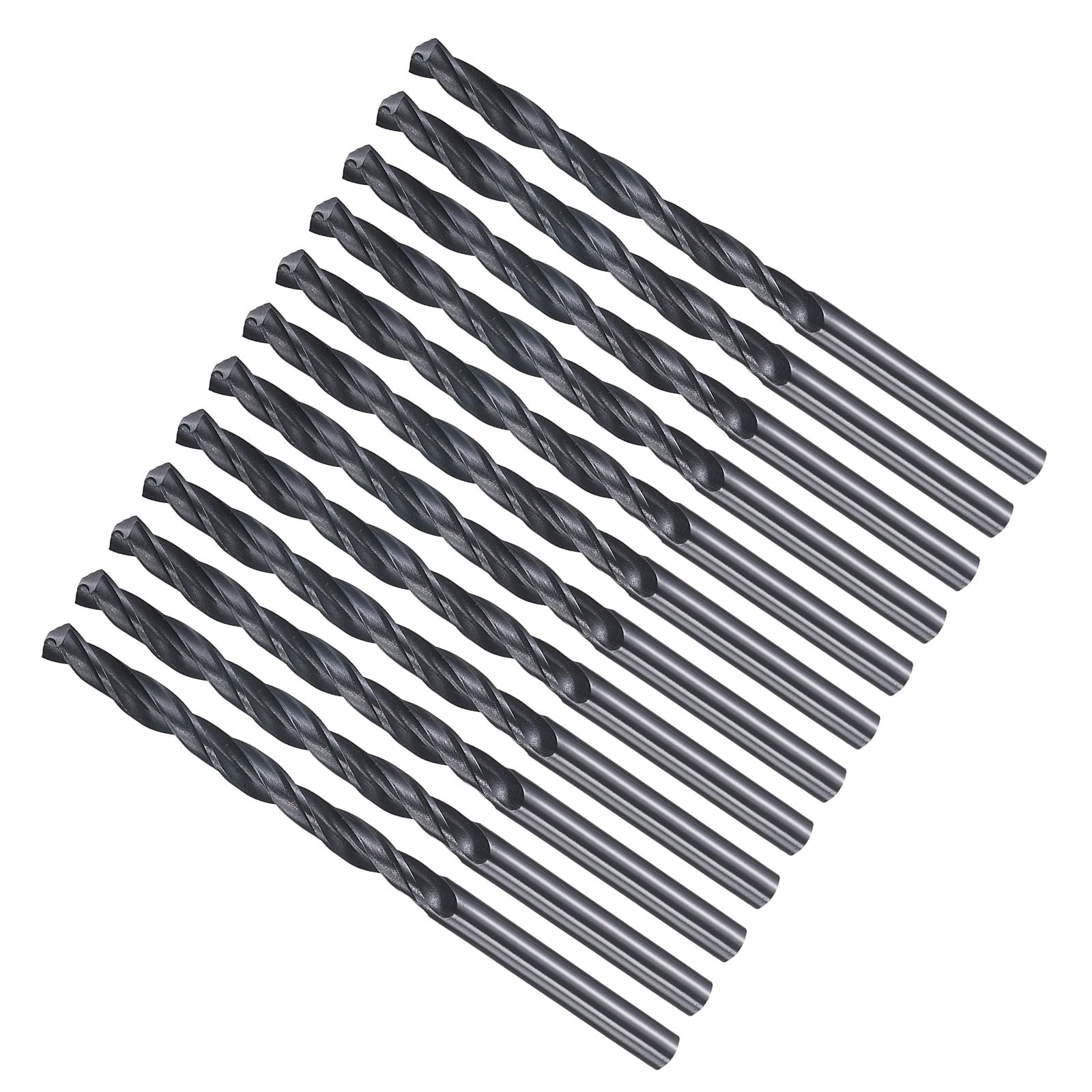 METALLIXITY Punta da Trapano (3,9mm) 12pz, Acciaio ad Alta Velocità 4241 (HSS) Gambo Dritto Nitruro Nero 118° per Legno Plastica Ferro Rame Alluminio Metallo Morbido Basso