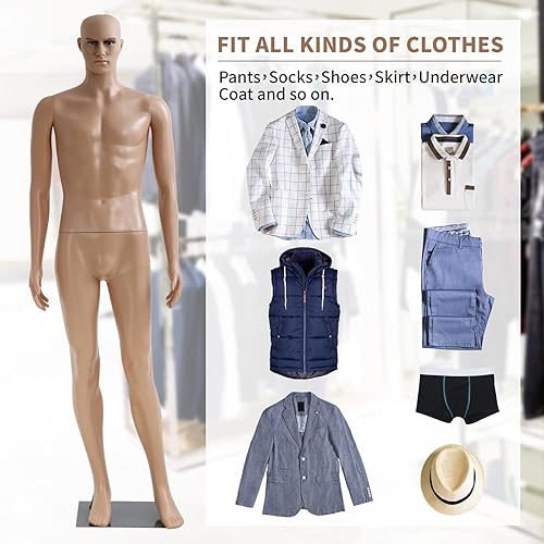 Miniatura 40 de BLKMTY Maniquí femenino de 69 pulgadas con forma de vestido de cuerpo completo, modelo de ropa, maniquí ajustable, maniquí desmontable realista