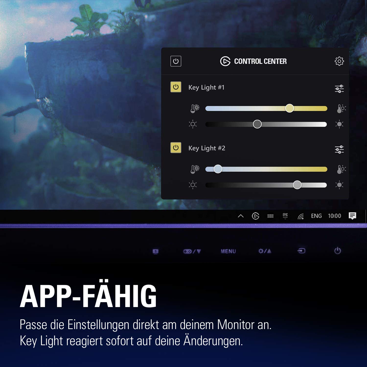 Elgato Key Light Air - Professionelles LED-Panel mit 1.400 Lumen, Multi-Layer-Diffusionstechnologie, Farbtemperatur einstellbar, App-gesteuert, für Mac/Windows/iPhone/Android