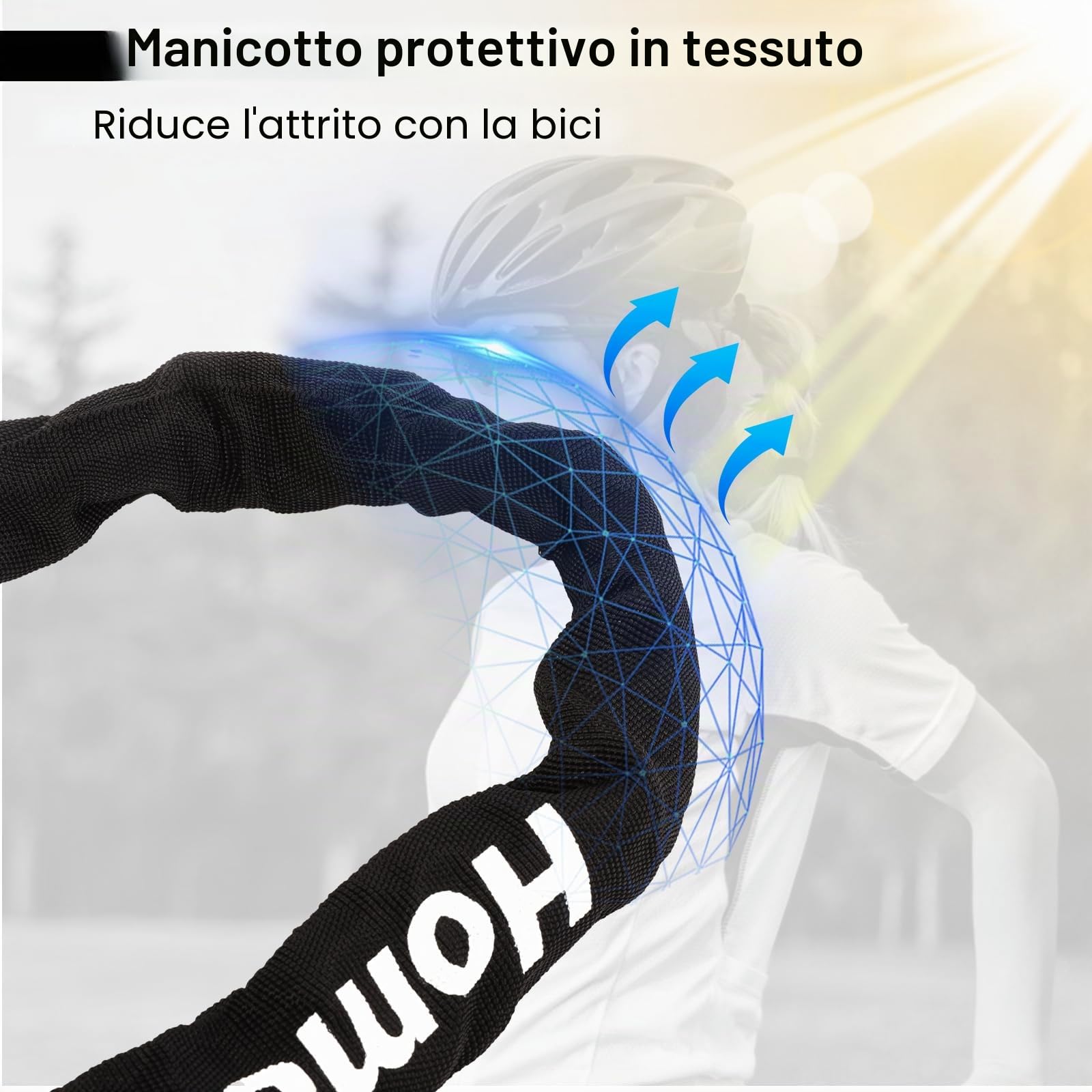 8mm di spessore Serratura di combinazione della bicicletta, catena di bloccaggio in acciaio, serratura della bicicletta di alta sicurezza, serratura della catena per Ebike E-scooter moto moto
